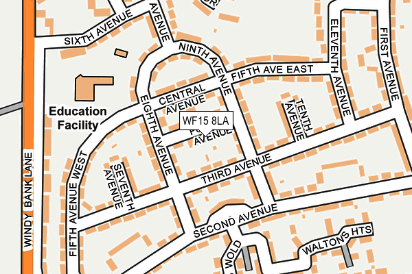 WF15 8LA map - OS OpenMap – Local (Ordnance Survey)