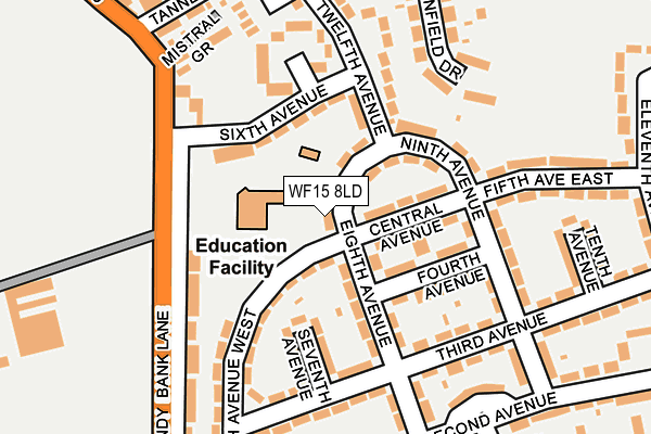 WF15 8LD map - OS OpenMap – Local (Ordnance Survey)