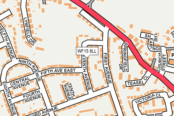 WF15 8LL map - OS OpenMap – Local (Ordnance Survey)