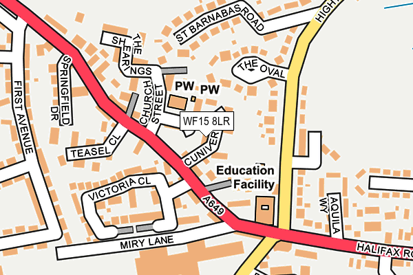 WF15 8LR map - OS OpenMap – Local (Ordnance Survey)