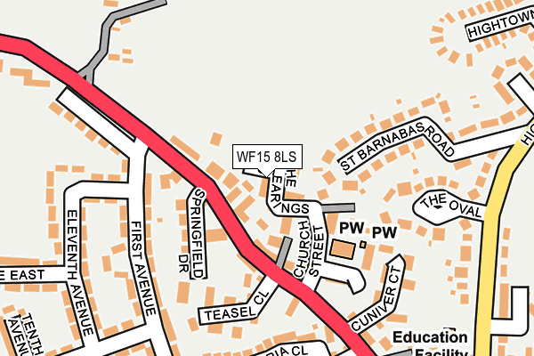 WF15 8LS map - OS OpenMap – Local (Ordnance Survey)