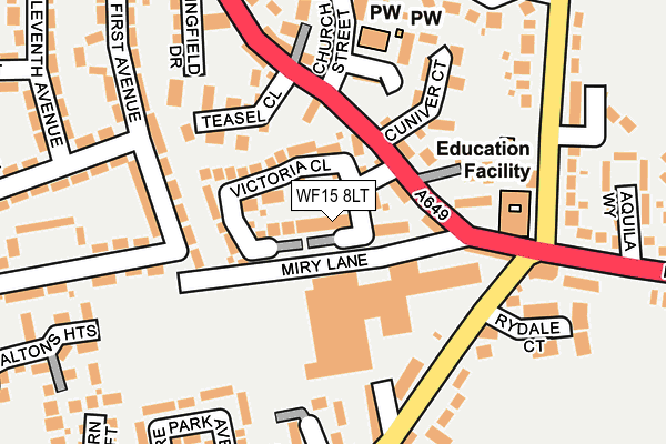 WF15 8LT map - OS OpenMap – Local (Ordnance Survey)