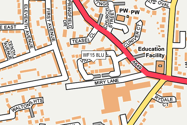 WF15 8LU map - OS OpenMap – Local (Ordnance Survey)