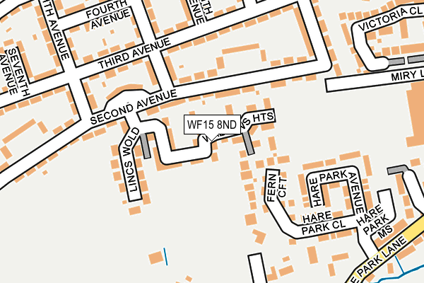 WF15 8ND map - OS OpenMap – Local (Ordnance Survey)