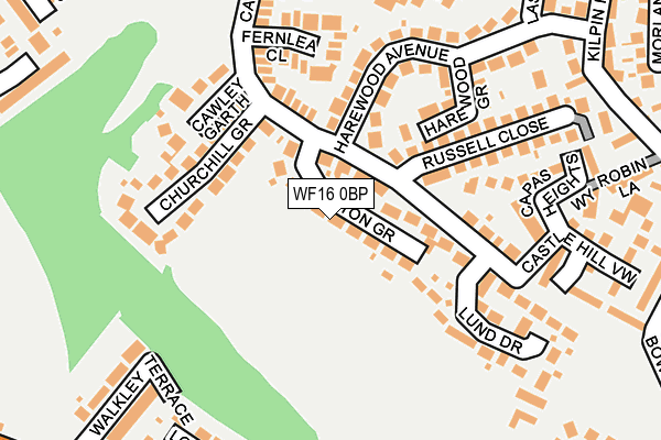 WF16 0BP map - OS OpenMap – Local (Ordnance Survey)
