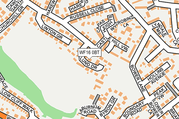 WF16 0BT map - OS OpenMap – Local (Ordnance Survey)
