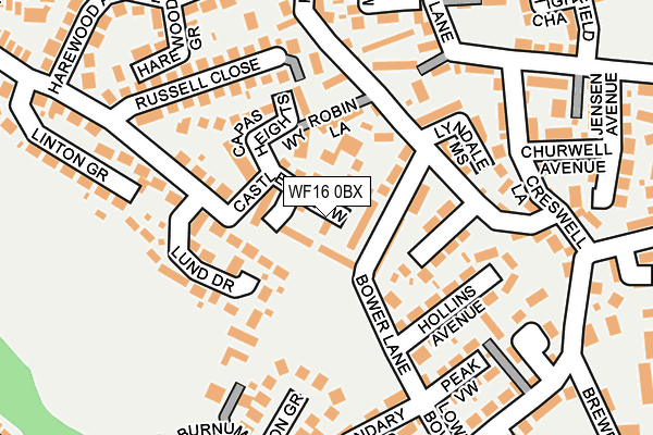 WF16 0BX map - OS OpenMap – Local (Ordnance Survey)