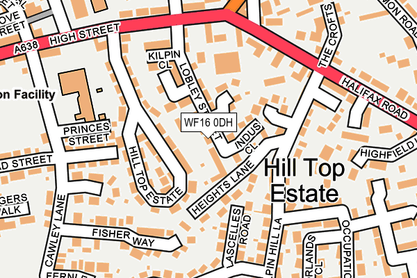 WF16 0DH map - OS OpenMap – Local (Ordnance Survey)
