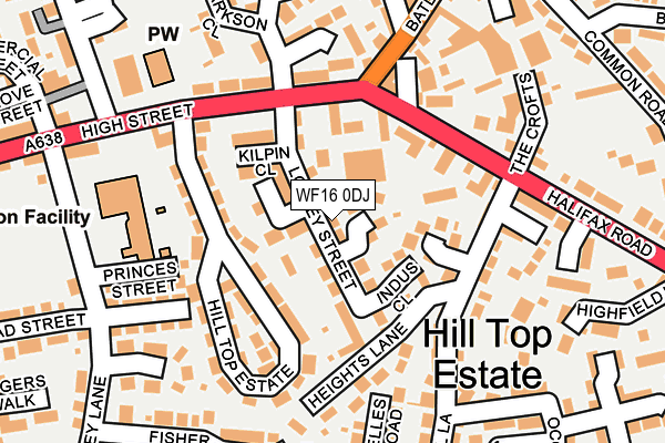 WF16 0DJ map - OS OpenMap – Local (Ordnance Survey)