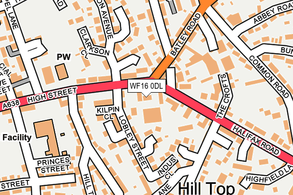 WF16 0DL map - OS OpenMap – Local (Ordnance Survey)