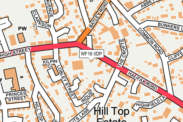 WF16 0DP map - OS OpenMap – Local (Ordnance Survey)