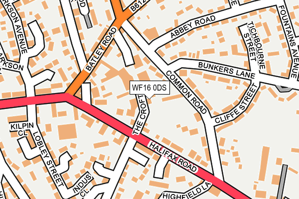 WF16 0DS map - OS OpenMap – Local (Ordnance Survey)