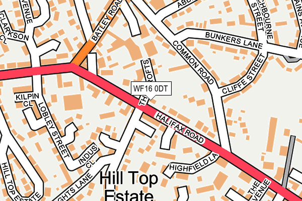 WF16 0DT map - OS OpenMap – Local (Ordnance Survey)