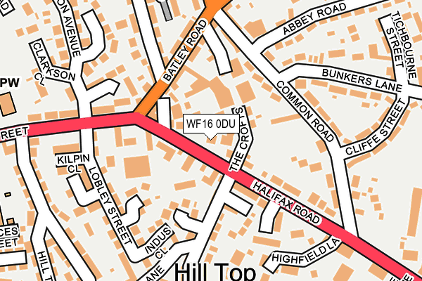 WF16 0DU map - OS OpenMap – Local (Ordnance Survey)