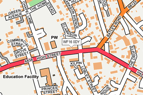 WF16 0DY map - OS OpenMap – Local (Ordnance Survey)