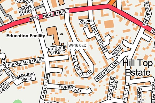 WF16 0ED map - OS OpenMap – Local (Ordnance Survey)