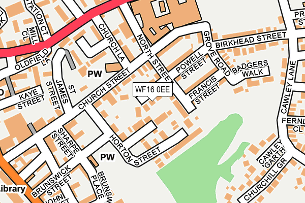 WF16 0EE map - OS OpenMap – Local (Ordnance Survey)