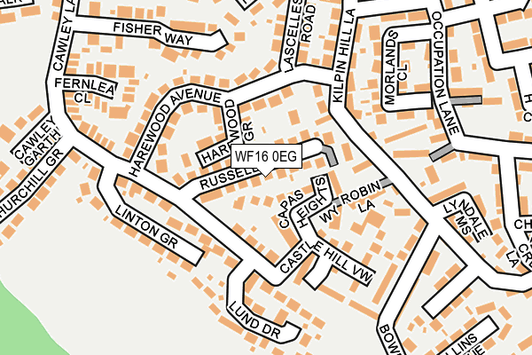 WF16 0EG map - OS OpenMap – Local (Ordnance Survey)