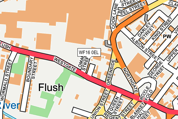 WF16 0EL map - OS OpenMap – Local (Ordnance Survey)