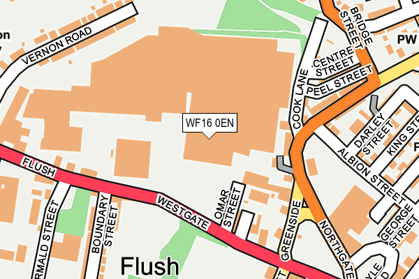 WF16 0EN map - OS OpenMap – Local (Ordnance Survey)
