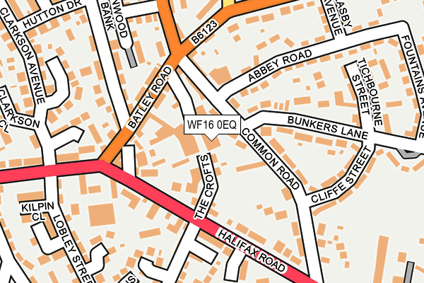 WF16 0EQ map - OS OpenMap – Local (Ordnance Survey)