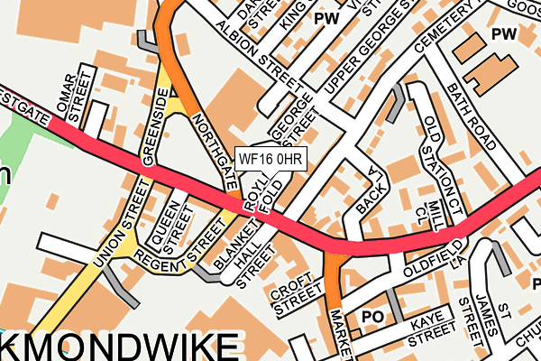 WF16 0HR map - OS OpenMap – Local (Ordnance Survey)