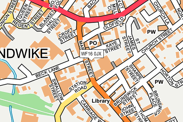 WF16 0JX map - OS OpenMap – Local (Ordnance Survey)