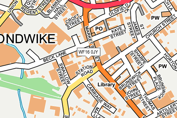 WF16 0JY map - OS OpenMap – Local (Ordnance Survey)