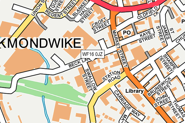 WF16 0JZ map - OS OpenMap – Local (Ordnance Survey)