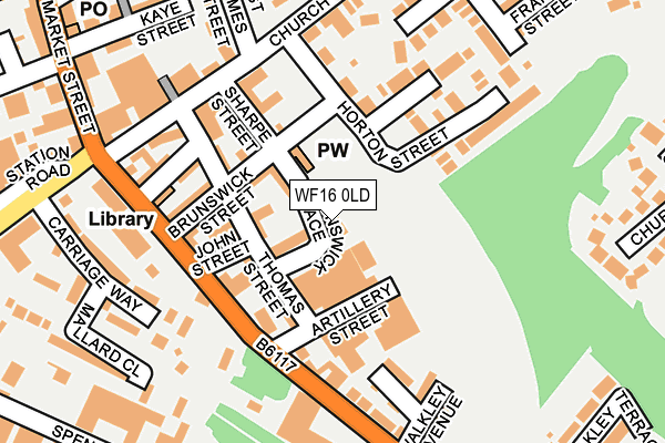 WF16 0LD map - OS OpenMap – Local (Ordnance Survey)