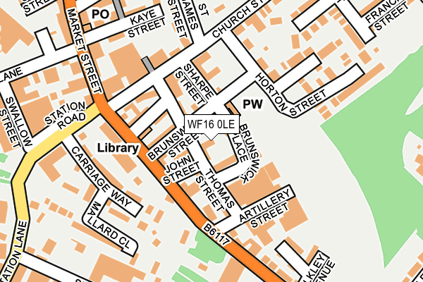 WF16 0LE map - OS OpenMap – Local (Ordnance Survey)