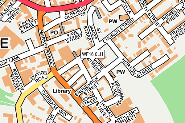 WF16 0LH map - OS OpenMap – Local (Ordnance Survey)