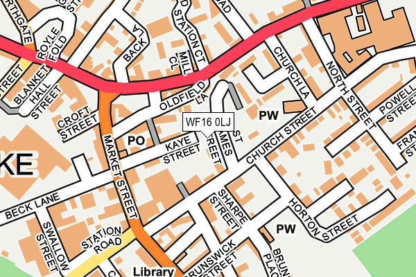 WF16 0LJ map - OS OpenMap – Local (Ordnance Survey)