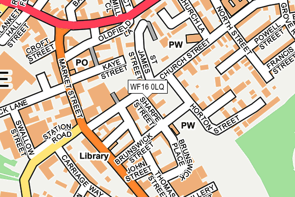 WF16 0LQ map - OS OpenMap – Local (Ordnance Survey)