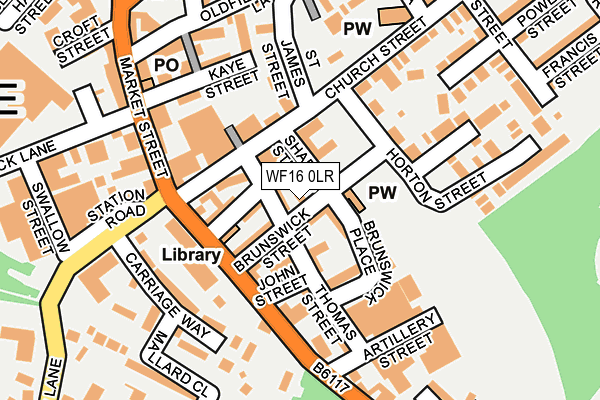 WF16 0LR map - OS OpenMap – Local (Ordnance Survey)