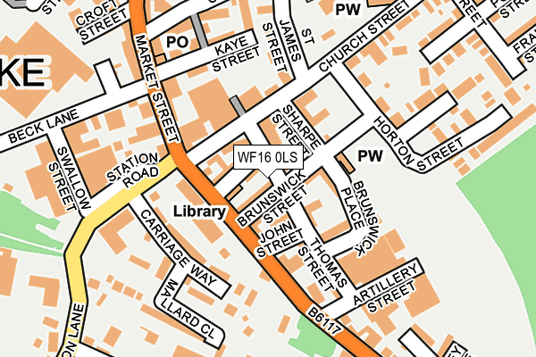 WF16 0LS map - OS OpenMap – Local (Ordnance Survey)