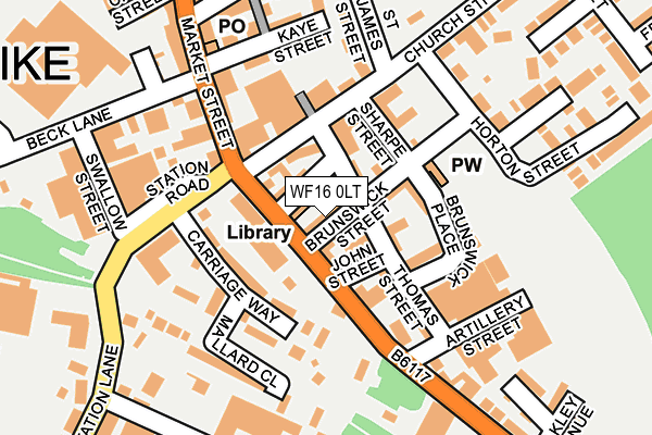 WF16 0LT map - OS OpenMap – Local (Ordnance Survey)