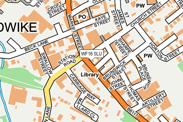 WF16 0LU map - OS OpenMap – Local (Ordnance Survey)
