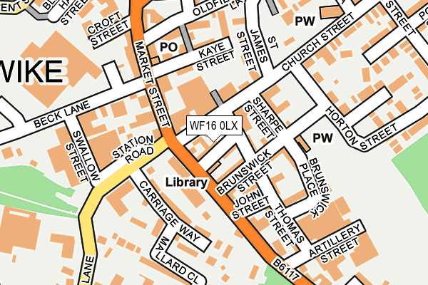 WF16 0LX map - OS OpenMap – Local (Ordnance Survey)