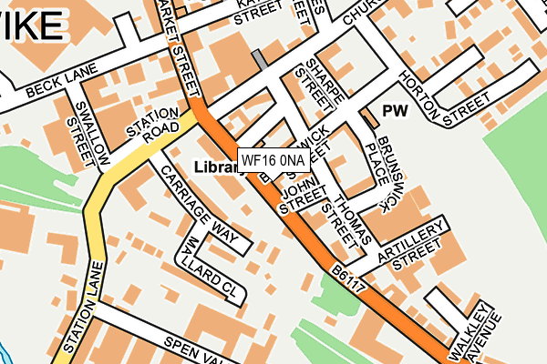 WF16 0NA map - OS OpenMap – Local (Ordnance Survey)