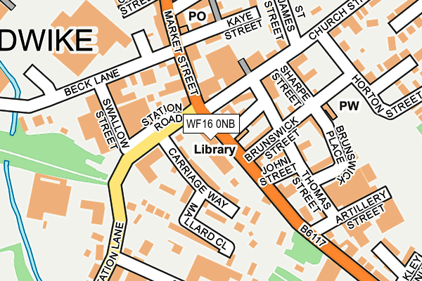 WF16 0NB map - OS OpenMap – Local (Ordnance Survey)