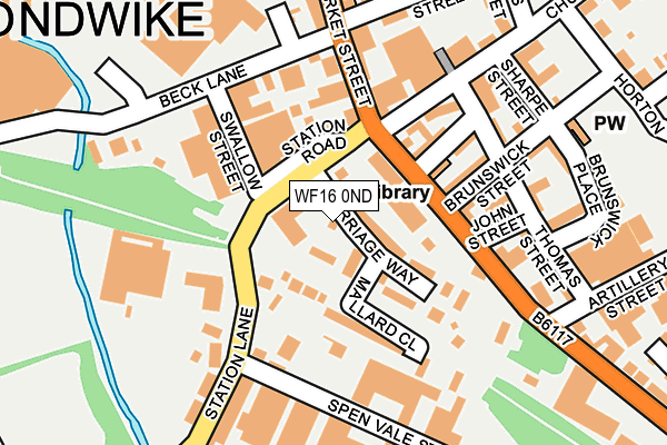 WF16 0ND map - OS OpenMap – Local (Ordnance Survey)