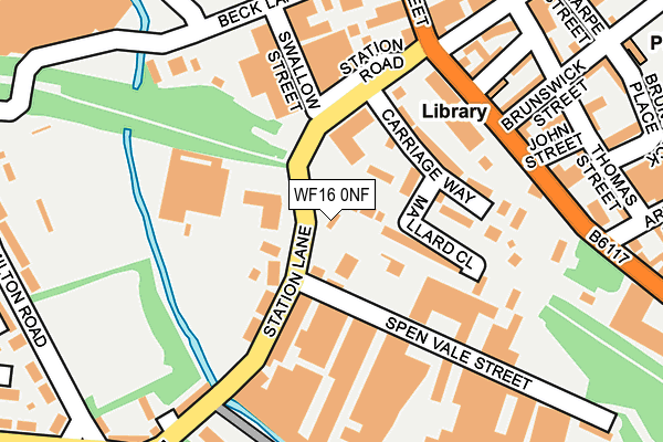 WF16 0NF map - OS OpenMap – Local (Ordnance Survey)