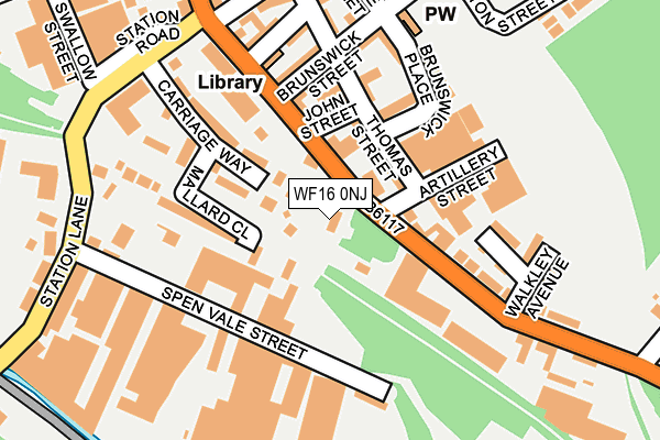 WF16 0NJ map - OS OpenMap – Local (Ordnance Survey)