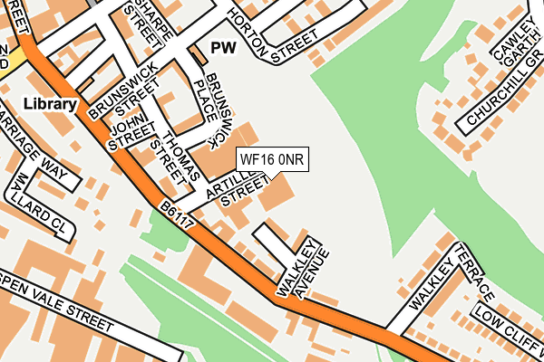WF16 0NR map - OS OpenMap – Local (Ordnance Survey)