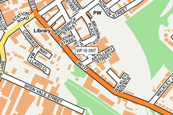 WF16 0NT map - OS OpenMap – Local (Ordnance Survey)