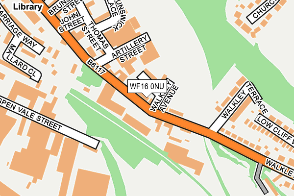 WF16 0NU map - OS OpenMap – Local (Ordnance Survey)