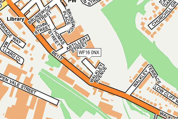 WF16 0NX map - OS OpenMap – Local (Ordnance Survey)