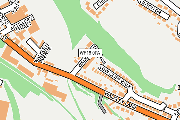 WF16 0PA map - OS OpenMap – Local (Ordnance Survey)