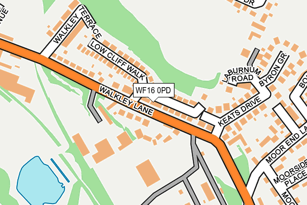 WF16 0PD map - OS OpenMap – Local (Ordnance Survey)